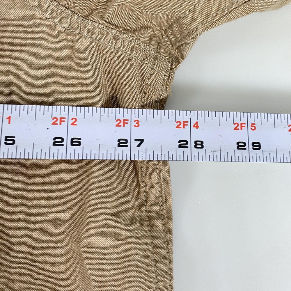 Carhartt Shirt Mens XL Tan Loose Fit Button Down Long Sleeve Work Cotton TW4368 - Picture 9 of 13